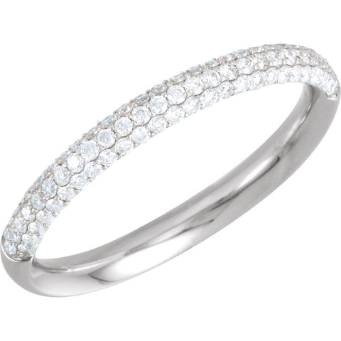 Platinum 3/8 CTW Diamond Pavé Anniversary Band , Size 7