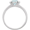14k White Gold Aquamarine & .05 CTW Diamond Ring, Size 7