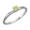 Sterling Silver Imitation Peridot "August" Kid's Birthstone Ring, Size 3