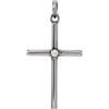 14K White Gold 0.02 CTW Diamond Cross Pendant