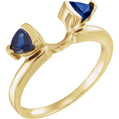 14k Yellow Gold Sapphire Wrap-Style Ring Enhancer , Size 6