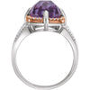 Sterling Silver Rose Gold Plated Amethyst & 1/5 CTW Diamond Ring Size 8