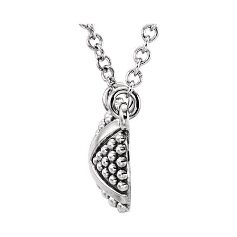 14k White Gold Granulated X 18" Necklace