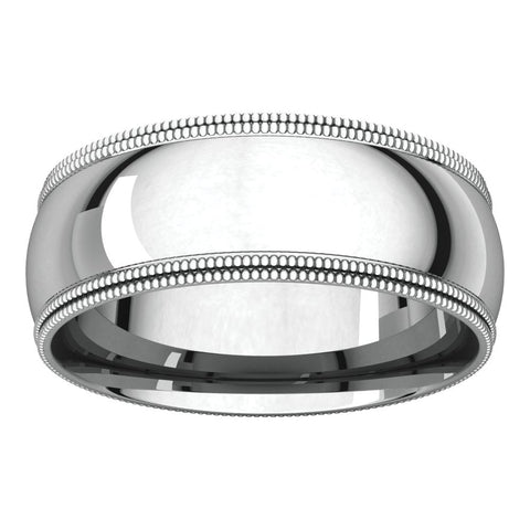 Sterling Silver 7mm Double Milgrain Comfort Fit Band, Size 7