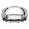 Sterling Silver 7mm Double Milgrain Comfort Fit Band, Size 7