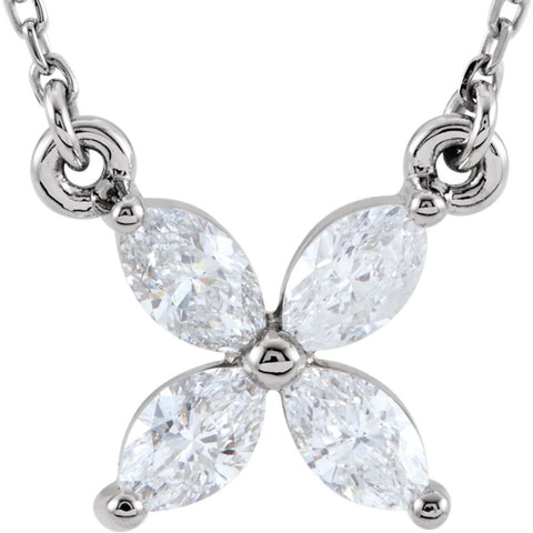 14k White Gold 3/8 CTW Diamond 16" Necklace