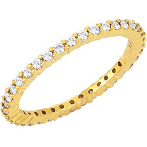 14k Yellow Gold 1/2 CTW Diamond Eternity Band Size 6.5