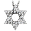 1/6 CTTW Petite Star of David Necklace in 14k White Gold