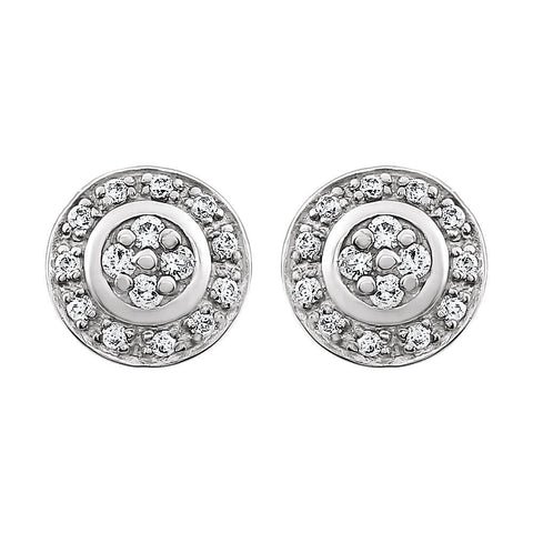 14k White Gold 1/5 CTW Diamond Earrings