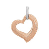 25.3X20.84mm Hammered Heart Pendant in 14K Rose and White Gold