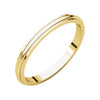 02.00 mm Half Round Edge Band in 14K Yellow Gold ( Size 8 )