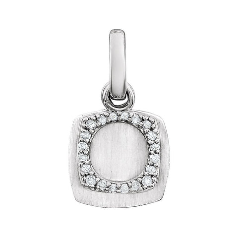 14k White Gold .06 CTW Diamond Geometric Pendant