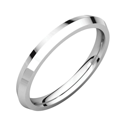14k White Gold 2.5mm Knife Edge Comfort Fit Band, Size 4.5