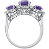 14k White Gold Amethyst & .04 CTW Diamond Ring, Size 7