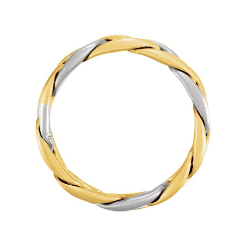 14K Yellow & White 4.5mm Hand Woven Band Size 7