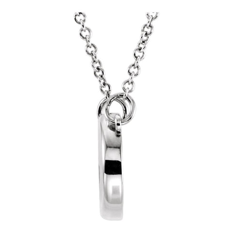 14k White Gold Concave 18" Necklace