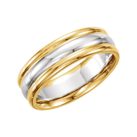 14K Yellow & White 6mm Comfort-Fit Band Size 12.5