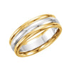 Two-Tone Comfort-Fit Design Band in 14k White and Yellow Gold ( Size 12.5 )