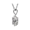 14k White Gold 3/8 CTW Halo-Style Diamond Heart 18" Necklace