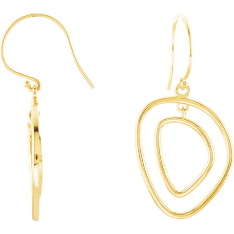 14k Yellow Gold Open Silhouette Earrings