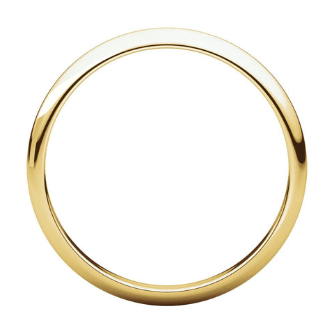 14k Yellow Gold 2.5mm Half Round Band, Size 6