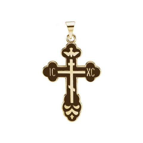 14k Yellow Gold St. Xena Cross Pendant with Packaging