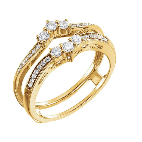 14k Yellow Gold 1/3 CTW Diamond Ring Guard , Size 7