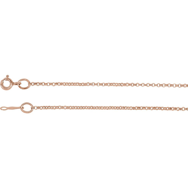 14k Rose Gold 1.5mm Solid Rolo 16" Chain