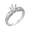 14k White Gold 5.8mm Round Engagement Ring Mounting, Size 6