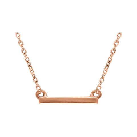 14k Rose Gold Petite Bar 16-18" Necklace
