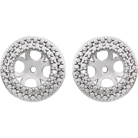 14k White Gold Earring Jackets