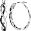 Pair of 1/2 CTTW Black and White Diamond Earrings in 14k White Gold