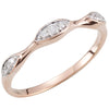 1/10 CTTW 14K Rose Gold Rhodium Plated Diamond Ring in 14K Rose Gold ( Size 6 )