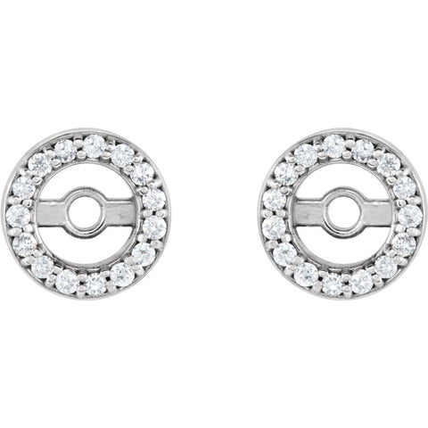 14k White Gold 3.45mm ID .07 CTW Diamond Earring Jackets