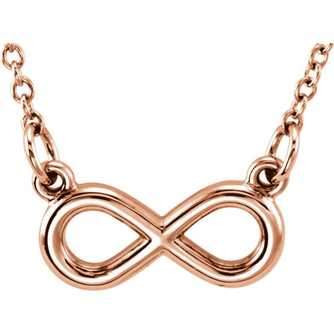 14k Rose Gold Tiny Posh Infinity-Inspired 16-18" Necklace