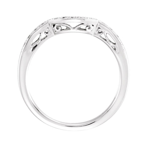 14k White Gold 1/5 CTW Diamond Band, Size 6