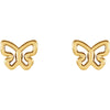 14k Yellow Gold Butterfly Earrings