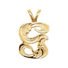 Medium Initial Pendant with initial 'G' in 14k Yellow Gold