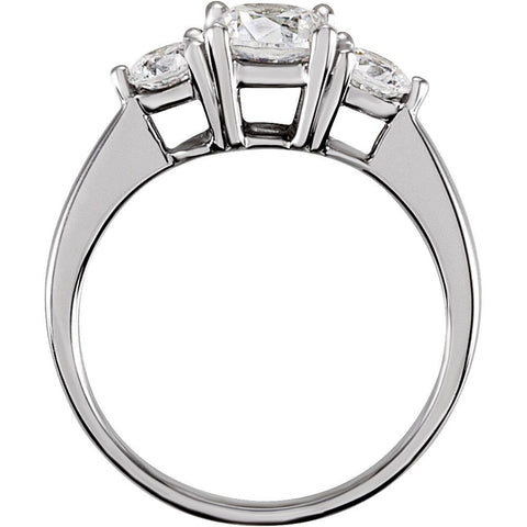 Sterling Silver Cubic Zirconia 3-Stone Ring Size 8