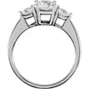 Sterling Silver Cubic Zirconia 3-Stone Ring Size 8