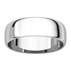 10k White Gold 6mm Half Round Light Band, Size 9