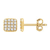 14k Yellow Gold 1/5 ctw. Diamond Square Cluster Earrings