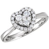 14K White Gold 3/8 CTW Diamond Heart Ring (Size 6)