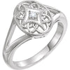 Diamond Fashion Ring in Sterling Silver ( Size 6 )