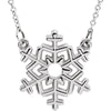 14K White Gold Snowflake 16-Inch Necklace
