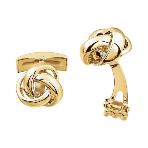 14k Yellow Gold Knot Cuff Links
