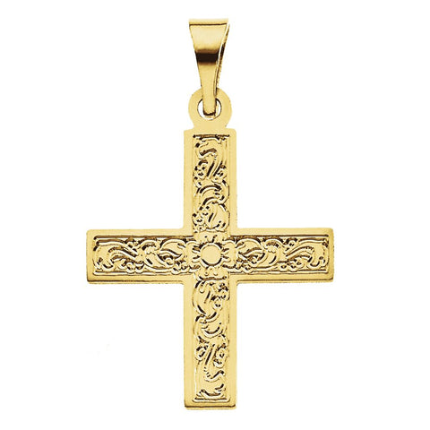 14k Yellow Gold 27.5x25mm Greek Cross Pendant