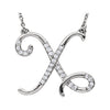 1/8 CTTW Diamond Initial Necklace with initial 'X' in Sterling Silver