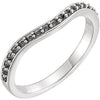 14k White Gold 1/4 ctw. Diamond Curved Band, Size 7
