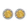 Sterling Silver Citrine & .01 CTW Diamond Earrings